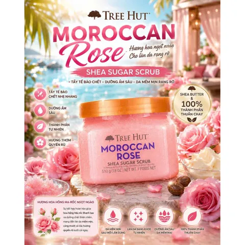 Tẩy Mịn Da Toàn Thân Tree Hut Shea Sugar Scrub 510g Chính Hãng