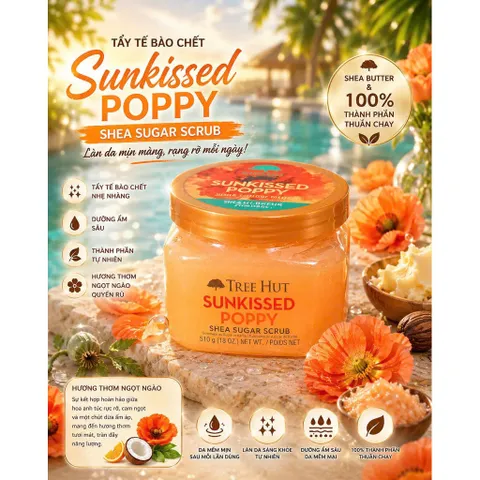 Tẩy Mịn Da Toàn Thân Tree Hut Shea Sugar Scrub 510g Chính Hãng
