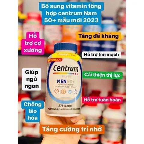 CAM KẾT CHÍNH HÃNG Centrum Silver Ultra Men's 50+ chai 275 viên từ Mỹ. cho đàn ông trên 50 tuổi