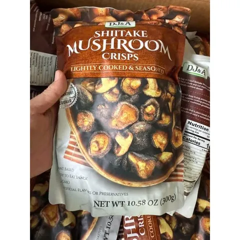 gói 300g Nấm Hương sấy khô Shiitake Mushroom Crisps gói 300g