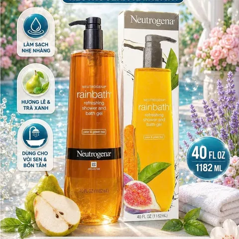Sữa tắm Neutrogena Rainbath chai 1182 ml của Mỹ - giảm mụn trên lưng