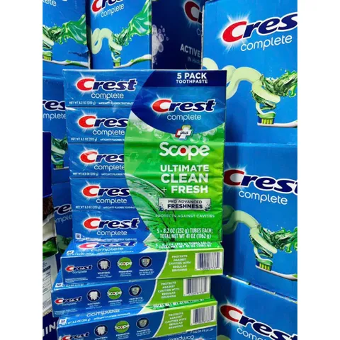 1 hop Kem đánh răng Crest complete extra whitening Scope Advanced Freshness của MỸ 232g