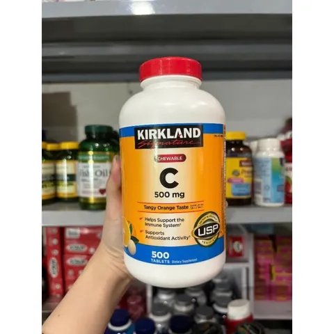 Kẹo VITAMIN C 500MG - 500 VIÊN  bổ sung Vitamin C KIRKLAND hàng Mỹ CAM KẾT CHÍNH HÃNG MỸ 830870