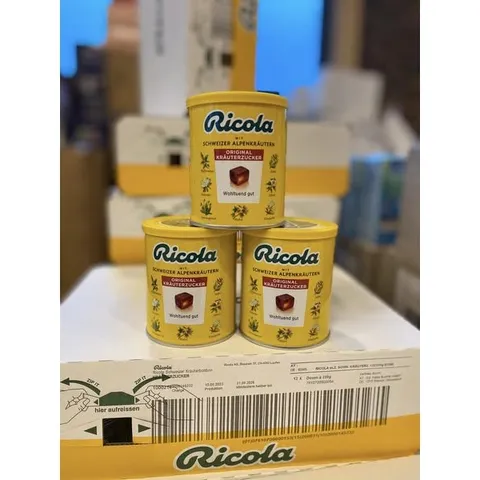 CHÍNH HÃNG KẸO NGẬM  RICOLA ĐỨC  1 hộp 250g 180 viên date 2027