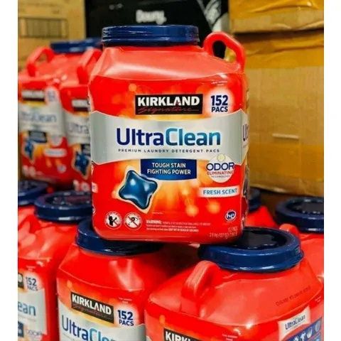 Mẫu mới viên giặt dạng túi,152 Viên giặt Kirkland Ultra Clean 152 viên 3.04kg của Mỹ