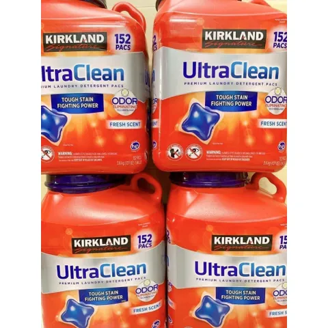 Mẫu mới viên giặt dạng túi,152 Viên giặt Kirkland Ultra Clean 152 viên 3.04kg của Mỹ