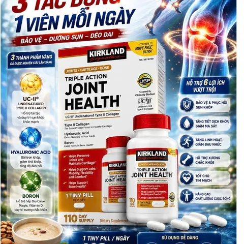 CAM KẾT CHÍNH HÃNG MỸ - Viên Kirkland Triple Action Joint Health 110 viên Mỹ