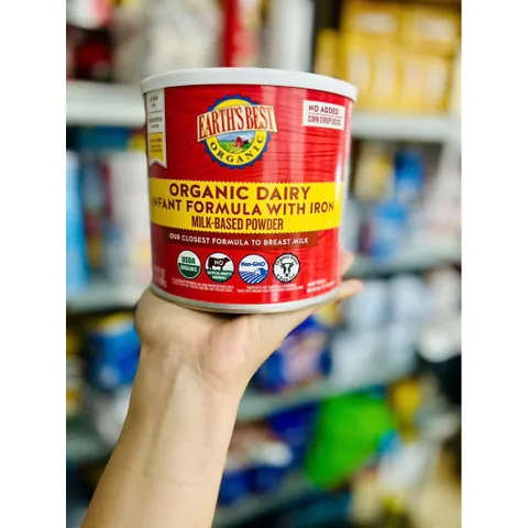 HÀNG CHÍNH HÃNG MỸ - Sữa Earth’s Best Organic Infant Đỏ 595g