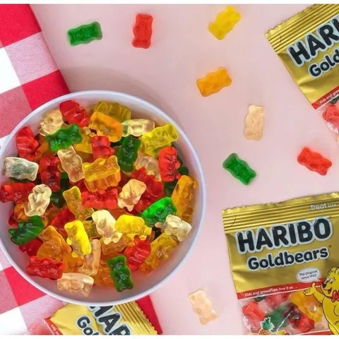 NGUYÊN BỊCH LỚN. DATE XA Kẹo dẻo gấu Haribo Goldbears 1.42kg ( 125 gói kẹo mini ) của Mỹ