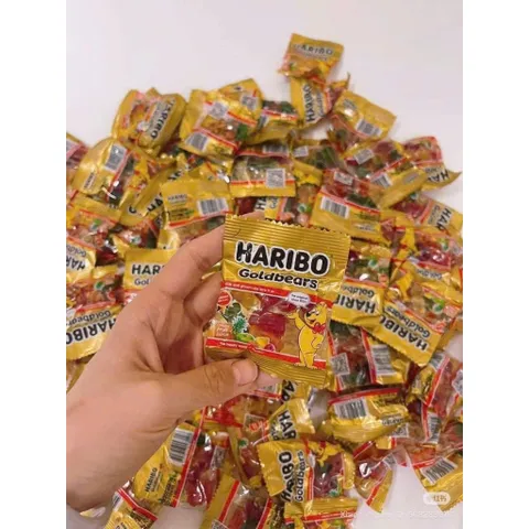 NGUYÊN BỊCH LỚN. DATE XA Kẹo dẻo gấu Haribo Goldbears 1.42kg ( 125 gói kẹo mini ) của Mỹ