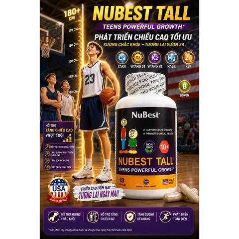 CAM KẾT CHÍNH HÃNG CỦA MỸ Hỗ Trợ Tăng Chiều Cao Nu Best Tall TRÊN 10 tuoi chính hãng Mỹ