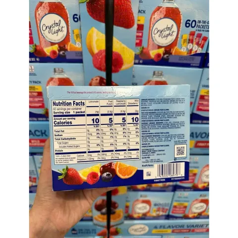 CRYSTAL LIGHT – Bột nước trái cây không đường Variety PacK (60 GÓI) USA