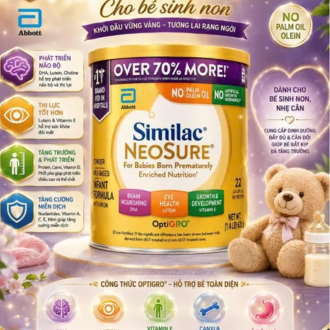 Sữa Similac Neosure 646g 371g (0-12 tháng) – Dinh dưỡng vượt trội cho bé sinh non- Hàng mỹ