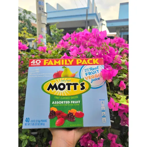 Kẹo dẻo Mỹ Mott's Fruit Flavored Snack 40 gói 907g chính hãng mỹ