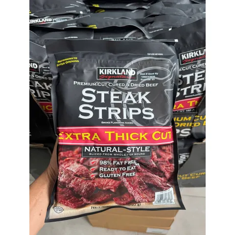 Bò khô Mỹ Kirkland Signature Steak Strips – Extra Thick Cut 340g