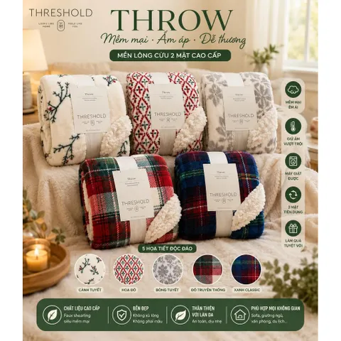 Chăn Lông Cừu Life Comfort Ultimate Sherpa Throw - Siêu Mềm Mịn, Ấm Áp 1.52m x 1.77m (60in x 70in)