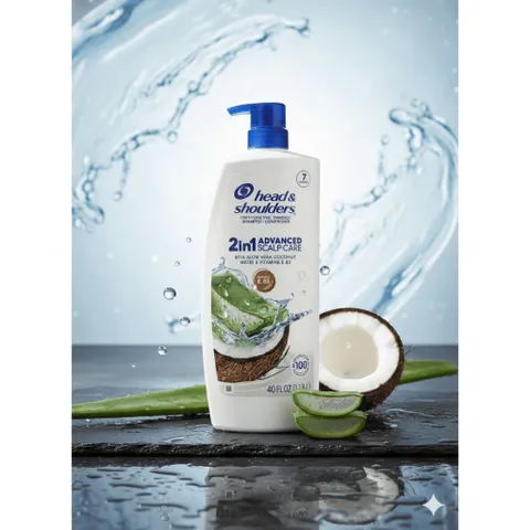 Dầu gội Head & Shoulders 2in1 Advanced Scalp Care – Aloe Vera & Coconut – Chai lớn 1.18L (Mỹ)