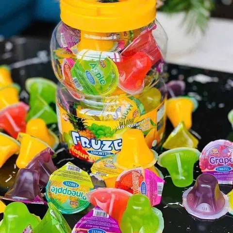 Fruzel Assorted Natural Fruit Jelly – Thạch Trái Cây Tự Nhiên (Hũ lớn) HÀNG MỸ