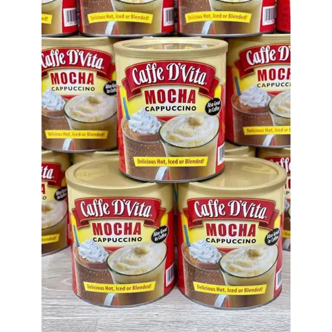 CAM KẾT CHÍNH HÃNG Mỹ Cà phê sữa hòa tan Mocha Cappuccino của Caffe D'Vita Mỹ hộp 1.8kg