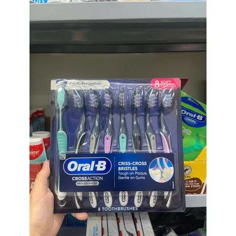 BÀN CHẢI ORAL-B CROSSACTION – COMBO 8 CÂY SIÊU TIẾT KIỆM