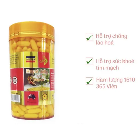 Viên Ong Chúa Úc 1610mg - Costar Royal Jelly 1610mg 365 viên date 8/2025