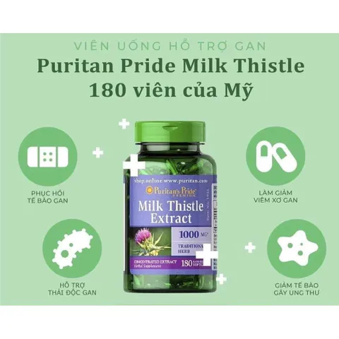 CHÍNH HÃNG Thải độc gan MILK THISTLA EXtract 180viên của Mỹ