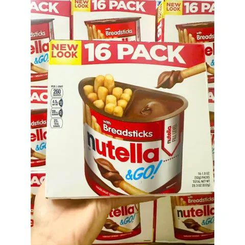 [THÙNG 16 HỘP] Bánh Que Chấm Nutella Socola Hạt Dẻ 52g - Hàng Mỹ