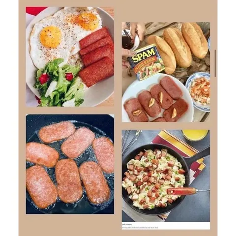 Lốc 8 Hộp Thịt Đóng Hộp Spam  Less Sodium