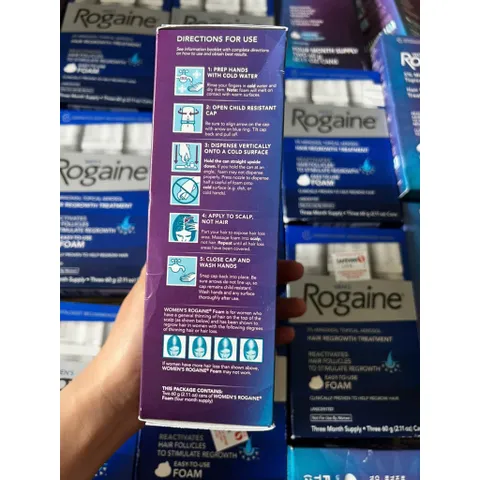 Hộp 2 chai mọc tóc FOAM  dành cho nữ Rogaine của Mỹ 60ml. date 2026 CAM KẾT CHÍNH HÃNG