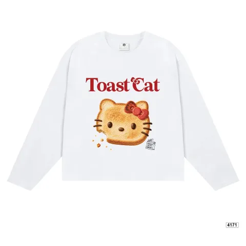 Áo Thun Tay Dài Boxy Form Rộng Unisex Nam Nữ Cotton Gạo 240GSM In Hình Bé Gái Cá Tính Streetwear