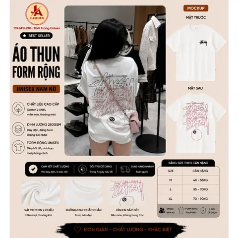 Áo thun form rộng nam nữ  BIDA Reverb Graffiti Tee – 8 Ball Edition chất cotton cao cấp ĐL 260gsm
