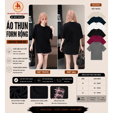 Áo Thun form rộng Tay Lỡ  BASIC TEE nhiều màu chất cotton 100% đl 250gsm