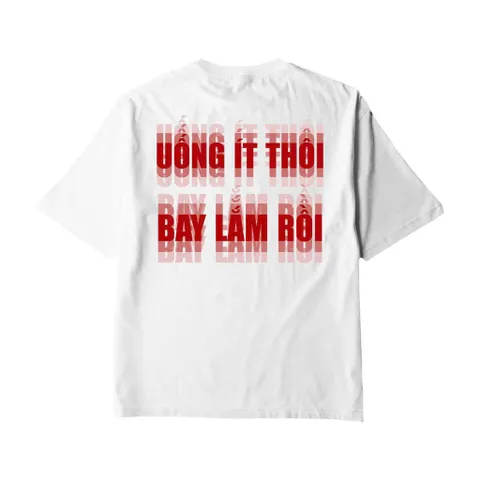 Áo thun form rộng tay lỡ  nam nữ unisex UỐNG ÍT THÔI  hottrend  2026 chất cotton cao cấp đl 260gsm
