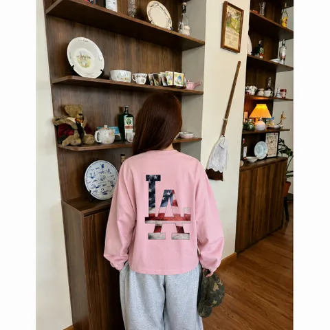 Áo Thun Tay Dài Boxy Form Rộng Unisex Nam Nữ   LA cờ mỹ Cotton 240gsm cotton gạo cao cấp Áo Phông Basic Thời Trang Stree