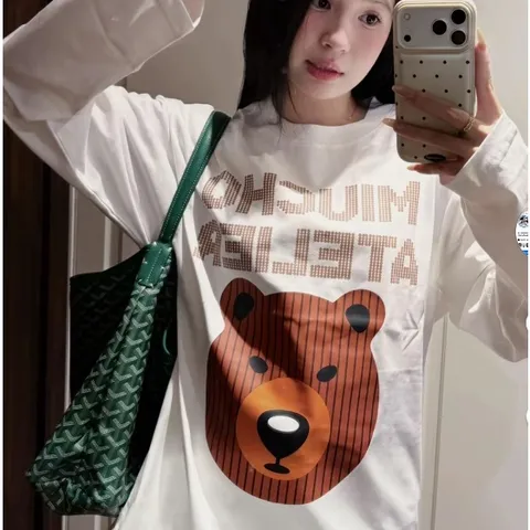 ÁO THUN TAY DÀI  FORM RỘNG HOẠT HÌNH GẤU UNISEX NAM NỮ – COTTON GẠO 240GSM
