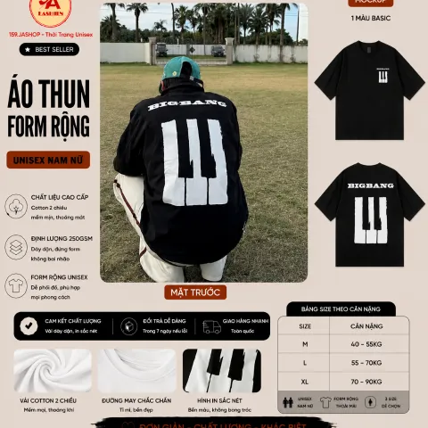 Áo thun  BIGBANG 2026 G-DRAGON cùng phong cách phím đàn piano cotton dà Coachella HOME SWEET HOME