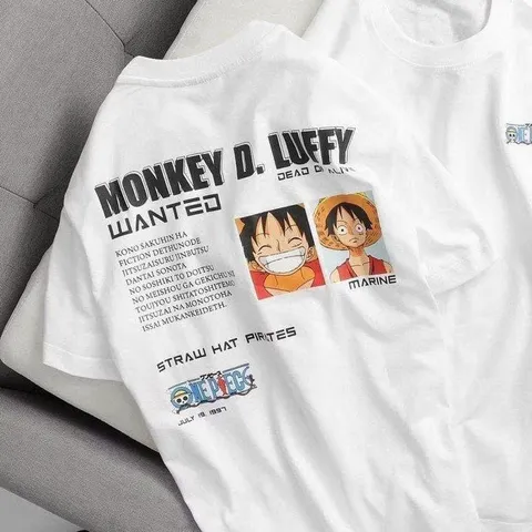 Áo thun form rộng One Piece Luffy Wanted siêu đẹp | Áo Luffy truy nã chất cotton giá rẻ