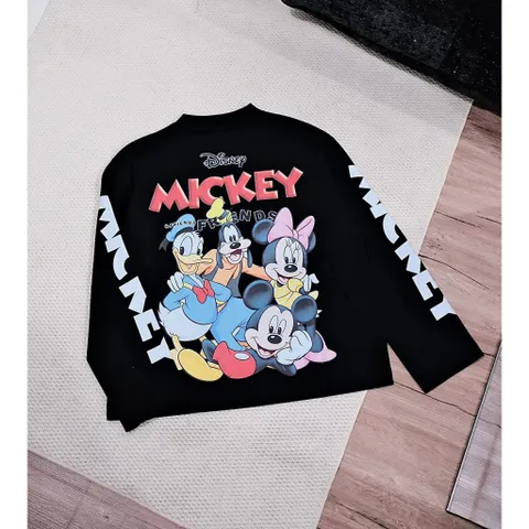 Áo thun form rộngn tay dài long tee boxy hoạt hình Mickey x Donal  chất cotton cao cấp  hottrend 2026