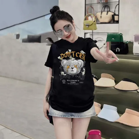 Áo thun form rộngn form rộng unisex nam nữ  in hình 5D GẤU DON'T CRY phong cách hàn quốc