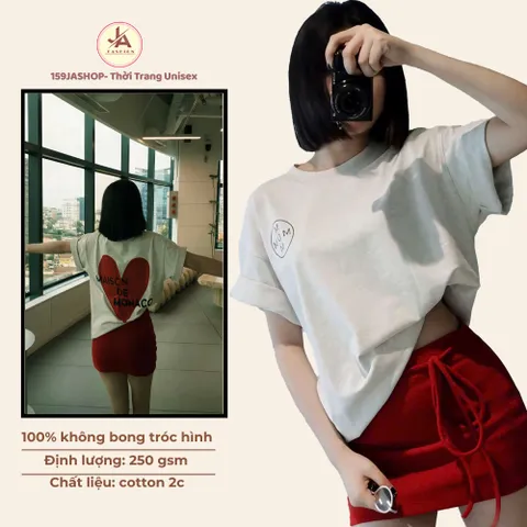 Áo thun form rộng tay lỡ Unisex trái tim MAISON  cổ tròn , áo phông  phong cách ulzzang hàn quốc chất cotton cao cấp
