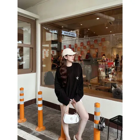 Áo  tay dài  Star  kim tuyến , áo phông  unisex nam nữ  nam nữ chất thun cotton  mềm  thích hợp Thu đông