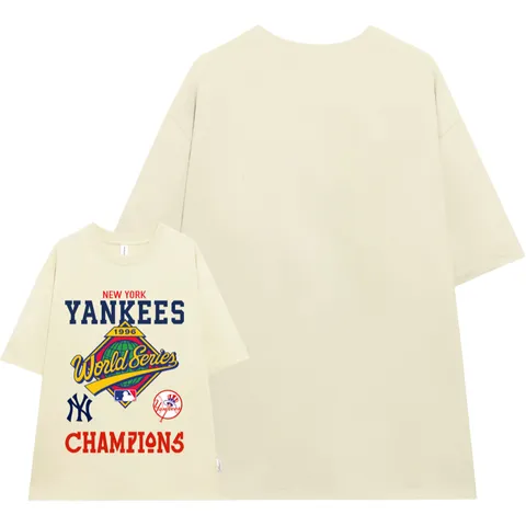 Áo thun form rộng nam nữ Yankees mới tay lỡ unisex chất cotton cao cấp 2026