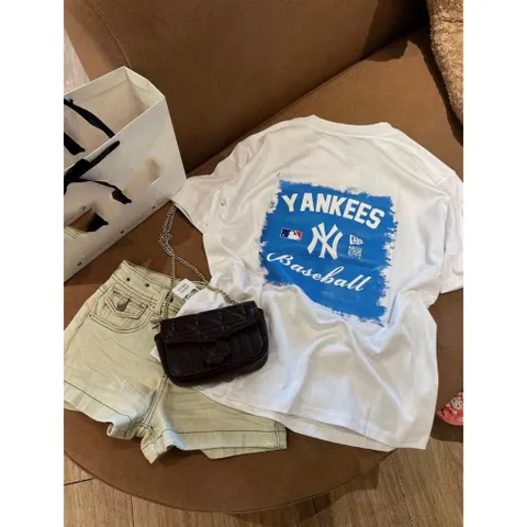 Áo thun form rộng YN Yankess Baseball Xanh New 2026 Unisex Nam Nữ  Chất Vải 260gsm