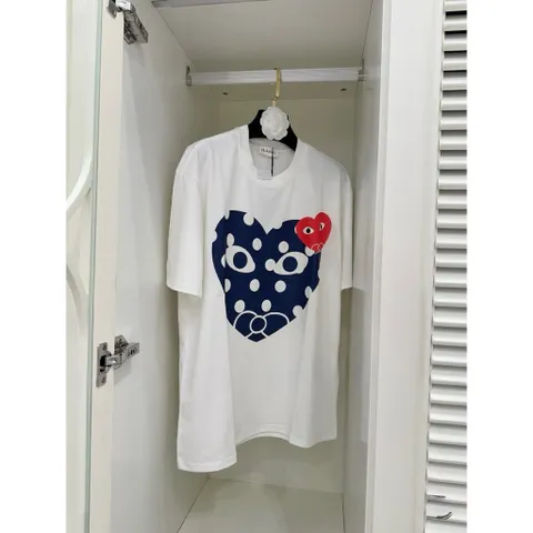 Áo thun form rộng Unisex  Trái Tim Chấm Bi In Sắc Nét Cotton 100% Dày Dặn Đủ Tag
