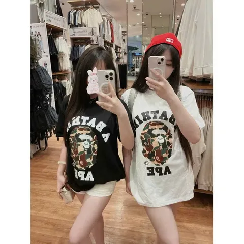 Áo thun form rộng Tổng Hợp Mẫu Athing Bappe Hottrend  Chất Cotton - Áo Phông Unisex Đầy Đủ Tem Tag