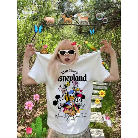 Áo thun form rộng nam  Nữ tay lỡ Mickey Dáng Rộng chất cotton cao cấp Cao Cấp đl 250gsm