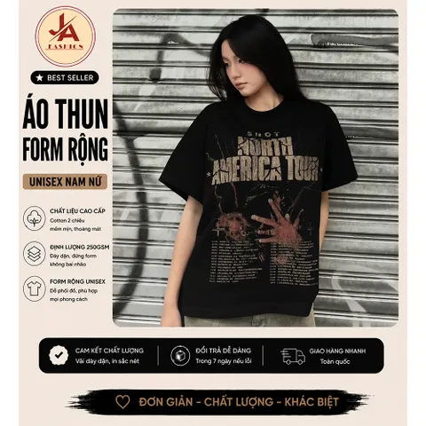 Áo thun form rộng girl phố boy phố  mùa hè cổ tròn vintage style tay ngắn local brand