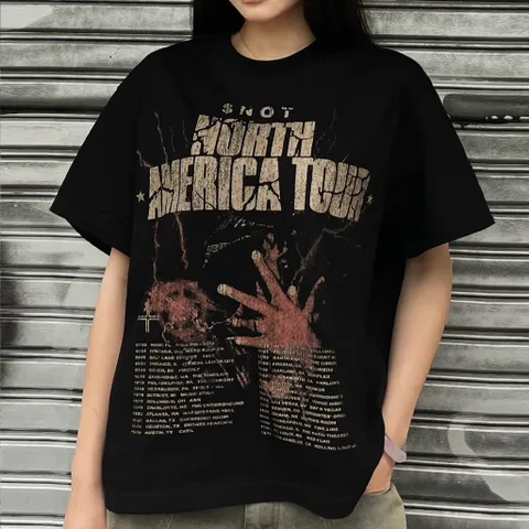 Áo thun form rộng girl phố boy phố  mùa hè cổ tròn vintage style tay ngắn local brand