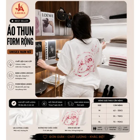 Áo thun form rộng  nữ   POPPOPP in hình nụ hôn đáng yêu  unisex chất cotton cao cấp phong cách Hàn Quốc