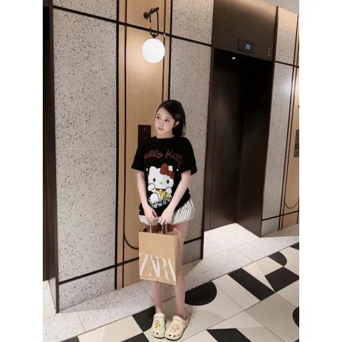 Áo phông  boxy nữ Hello kitty thần tài  hottrend 2026 chất cotton cao cấp đl 260gsm mềm mịn mát